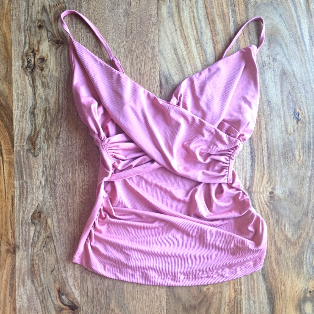 SHEIN Blush Ruched Tank Top